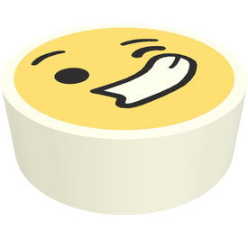 LEGO® los onderdeel Tegel Rond met Motief Wit 98138pb280