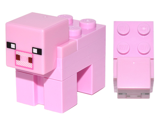 LEGO® los onderdeel Landdier in kleur Fel Roze minepig03