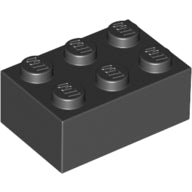 LEGO® los onderdeel Steen in kleur Zwart 3002
