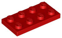 LEGO® los onderdeel Plaat Algemeen in kleur Rood 3020