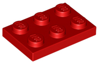 Plaatje in Gallery viewer laden, LEGO® los onderdeel Plaat Algemeen in kleur Rood 3021