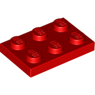 LEGO® los onderdeel Plaat Algemeen in kleur Rood 3021