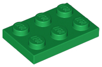 LEGO® los onderdeel Plaat Algemeen in kleur Groen 3021