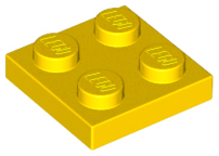 LEGO® los onderdeel Plaat Algemeen in kleur Geel 3022