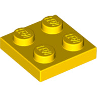 LEGO® los onderdeel Plaat Algemeen in kleur Geel 3022