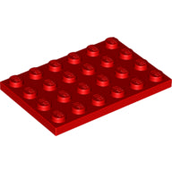 Plaatje in Gallery viewer laden, LEGO® los onderdeel Plaat Algemeen in kleur Rood 3032