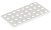 LEGO® los onderdeel Plaat Algemeen in kleur Wit 3035