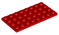 LEGO® los onderdeel Plaat Algemeen in kleur Rood 3035