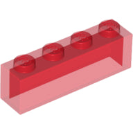 Plaatje in Gallery viewer laden, LEGO® los onderdeel Steen in kleur Doorzichtig Rood 3066