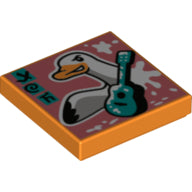 Plaatje in Gallery viewer laden, LEGO® los onderdeel Tegel met Motief Oranje 3068bpb1538