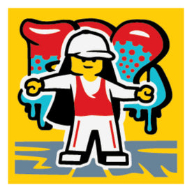 LEGO® los onderdeel Tegel met Motief Geel 3068bpb1579