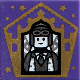 Tile 2 x 2 with Groove with HP Chocolate Frog Card Rowena Ravenclaw Pattern  : Part 3068bpb1740