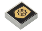 LEGO® los onderdeel Tegel met Motief Lichtgrijs 3070bpb006