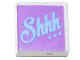 LEGO® los onderdeel Tegel met Motief in kleur Wit 3070bpb186