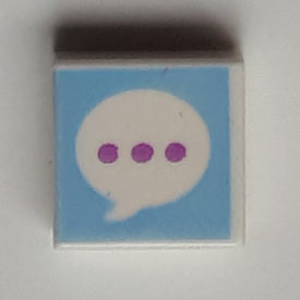 LEGO® los onderdeel Tegel met Motief in kleur Wit 3070bpb191