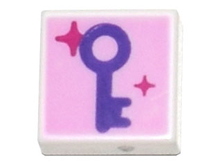 Plaatje in Gallery viewer laden, LEGO® los onderdeel Tegel met Motief in kleur Wit 3070bpb193