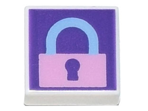 LEGO® los onderdeel Tegel met Motief in kleur Wit 3070bpb194