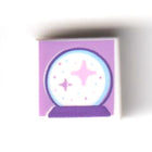 LEGO® los onderdeel Tegel met Motief in kleur Wit 3070bpb198