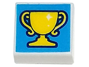 LEGO® los onderdeel Tegel met Motief in kleur Wit 3070bpb245