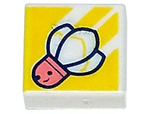 Plaatje in Gallery viewer laden, LEGO® los onderdeel Tegel met Motief in kleur Wit 3070bpb247
