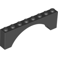 LEGO® los onderdeel Steen Boog in kleur Zwart 3308