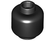 LEGO® los onderdeel Hoofd in kleur Zwart 3626c