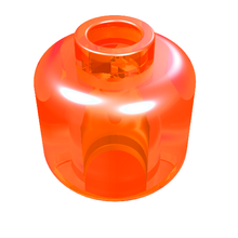 Plaatje in Gallery viewer laden, LEGO® los onderdeel Hoofd Doorzichtig Neon Oranje 3626b