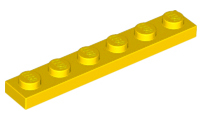 LEGO® los onderdeel Plaat Algemeen in kleur Geel 3666