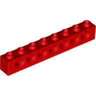 Plaatje in Gallery viewer laden, LEGO® los onderdeel Technische Steen in kleur Rood 3702