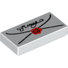 LEGO® los onderdeel Tegel met Motief in kleur Wit 3069bpx40