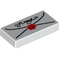 LEGO® los onderdeel Tegel met Motief in kleur Wit 3069bpx40