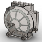 Voorruit met Motief Voorruit 3 x 6 x 5 koepel met SW 8-spaaks radiaal licht blauwgrijs dik lijnenpatroon in Doorzichtig Zwart