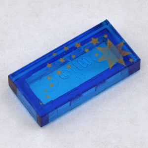 LEGO® Tegel met Motief Doorzichtig Donkerblauw 3069bpx39