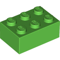 Plaatje in Gallery viewer laden, LEGO® los onderdeel Steen in kleur Fel Groen 3002