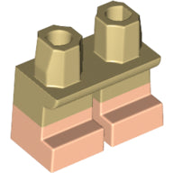 Benen kort met lichte nougatvoeten tot halverwege het been in Geelbruin