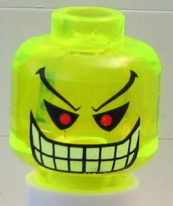 LEGO® los onderdeel Hoofd Doorzichtig Neon Groen 3626bpb0243
