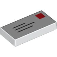 Plaatje in Gallery viewer laden, LEGO® los onderdeel Tegel met Motief in kleur Wit 3069bp01