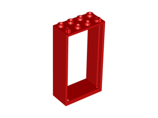 LEGO® los onderdeel Deurkozijn in kleur Rood 60599