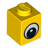 LEGO® los onderdeel Steen met Motief in kleur Geel 3005pb011
