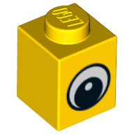 Plaatje in Gallery viewer laden, LEGO® los onderdeel Steen met Motief in kleur Geel 3005pb011