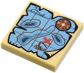 LEGO® los onderdeel Tegel met Motief Geelbruin 3068bpb0315