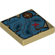 LEGO® los onderdeel Tegel met Motief Geelbruin 3068bpb0315