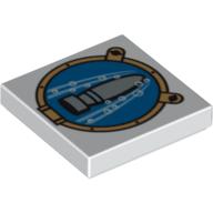Plaatje in Gallery viewer laden, LEGO® los onderdeel Tegel met Motief Wit 3068bpb0358