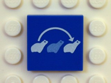 Plaatje in Gallery viewer laden, LEGO® los onderdeel Tegel met Motief Blauw 3068bpb0382