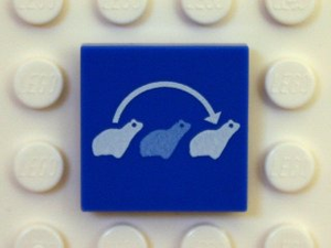 LEGO® los onderdeel Tegel met Motief Blauw 3068bpb0382