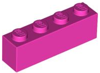 Plaatje in Gallery viewer laden, LEGO® los onderdeel Steen in kleur Donker Roze 3010