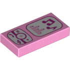 LEGO® los onderdeel Tegel met Motief Fel Roze 3069bpb0175