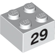 LEGO® los onderdeel Steen met Motief in kleur Wit 3003pb063