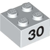 LEGO® los onderdeel Steen met Motief in kleur Wit 3003pb064