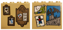 Plaatje in Gallery viewer laden, LEGO® los onderdeel Steen met Motief Geelbruin 49311pb08